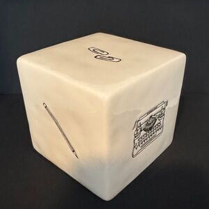 Rae Dunn VINTAGE Magenta Paperweight Desk Cube 4“x4“, no cracks/crazing. VHTF